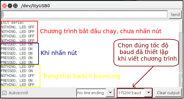 press button result